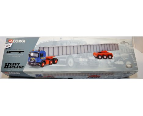 CORGI HEAVY HAULAGE 1;50 SCALE 76802 I.R. DUNKERLEY MAN - TRACTOR UNIT BOGIE AND BRIDGE BEAM LOAD LIMITED EDITION WITH BOX (N