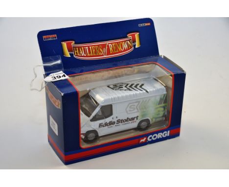 CORGI 1;43 SCALE HAULIERS OF RENOWN CC07807 TRANSIT VAN EDDIE STOBART LTD WITH BOX (VGC)