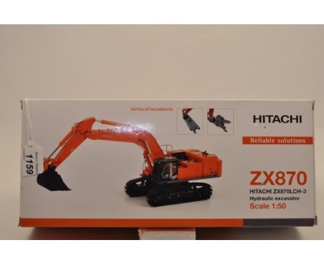 WSI MODELS 1:50 SCALE HITACHI ZX870 HYDRAULIC EXCAVATOR WITH BOX SLIGHT DAMAGE TO BOX (VGC)