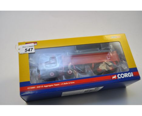 CORGI 1:50 SCALE CC13607 DAF CF AGGREGATE TIPPER JC BALLS & SONS LIMITED EDITION WITH BOX (VGC)