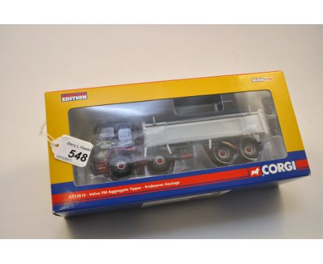 CORGI 1:50 SCALE CC13513 VOLVO FM AGGREGATE TIPPER PRIDMORES HAULAGE LIMITED EDITION WITH BOX (VGC)