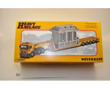 CORGI 1:50 SCALE HEAVY HAULAGE CC12003 MAN 6X4 LOW LOADER WITH GENERATOR NEDERHOFF CRANEHIRE COMPANY LIMITED EDITION WITH CER