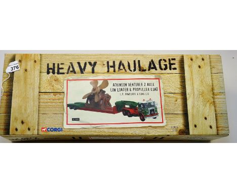 CORGI 1:50 SCALE HEAVY HAULAGE ATKINSON VENTURER 2 AXLE LOW LOADER & PROPELLER LOAD  J.B. RAWCLIFFE & SONS LTD LIMITED EDITIO