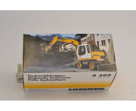 NZG MODELS 1:50 SCALE LIEBHERR A 309 LITRONIC HYDRAULIC EXCAVATOR WITH BOX (GC)