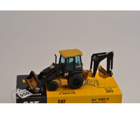 NORSCOT MODELS 1:50 SCALE CAT RACING SPECIAL EDITION 436C IT BACK HOE LOADER OFFICIAL LAUNCH EDITION WITH BOX (GC)