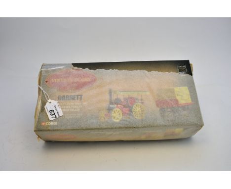 CORGI VINTAGE GLORY OF STEAM GARRETT ROAD TRACTOR & FLAT BED TRAILER ANKER VALLEY WITH BOX STILL IN TISSSUE WRAPPING (TORN) (