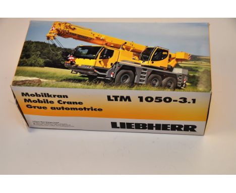 CONRAD 1;50 SCALE LIEBHERR MOBILE CRANE LTM 1050-3.1 BLUE OCEAN TRADER WITH BOX (VGC)