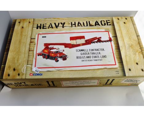 CORGI HEAVY HAULAGE 1:50 SCALE CC12307 SCAMMELL CONTRACTOR GIRDER TRAILER BOGIES AND CRATE LOAD UNITED HEAVY TRANSPORT LIMITE