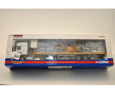 CORGI 1:50 SCALE HAULIERS OF RENOWN CC13219 DAF XF SPACE CAB SIDED CRANE TRAILER & PALLETISED BLOCK LOAD TARMAC PLC WITH BOX 