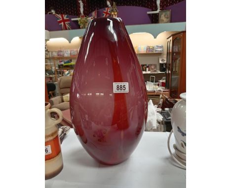 A large art glass vase from the 70's, height 42cm