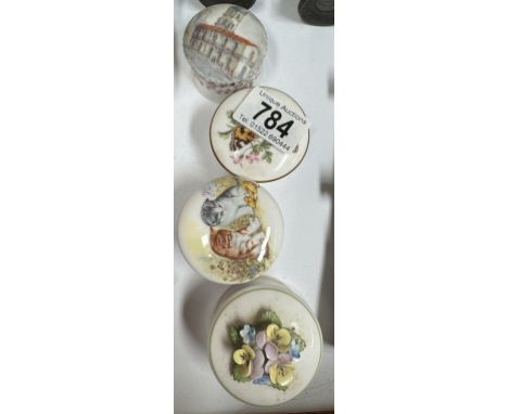 4 pin boxes including Dresden &amp; Royal Worcester