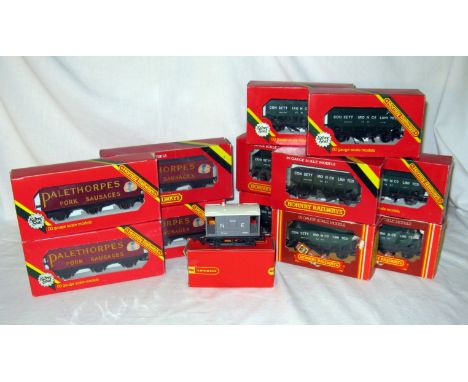 HORNBY 13 x Goods Wagons - 8 x R232/732 Consett Iron Co Ltd Operating Ore Wagons and 4 x R670 Palethorpes 6 wheel Vans - all 