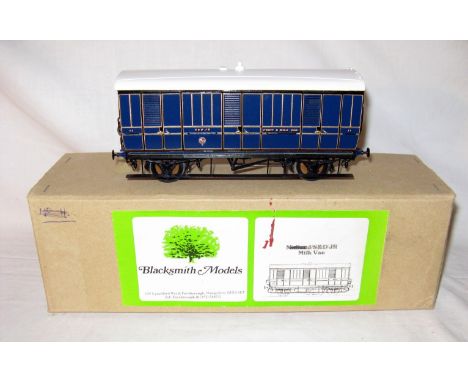 BLACKSMITH MODELS 0 Gauge Kit Built  etched Brass Blue S&DJR 4 wheel Milk and Fruit Van. Expertly built and in Excellent cond