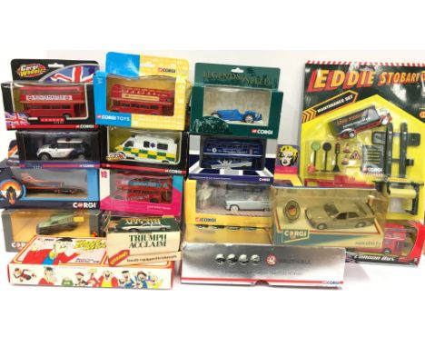 Quantity of assorted Corgi models, includes 39902 Ford Thunderbird & Marilyn Monroe figure and VX1004 Vauxhall Motors Centena