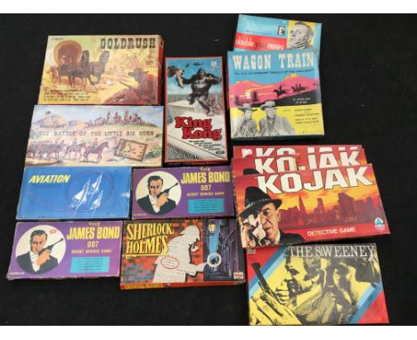 Quantity of child's board games, includes Waddington's Battle of the Little Big Horn, Condor Gold Rush, Triang Sherlock Holme