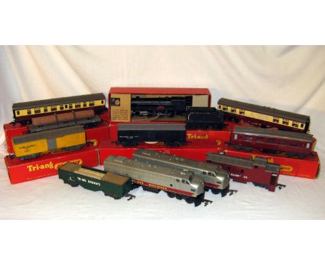 TRIANG a Princess Locomotive, 3 x Coaches and a 2 x Goods Wagon and a TCS Diesel and 3 x TCS Wagons - R330 BR Black 4-6-2 'Pr
