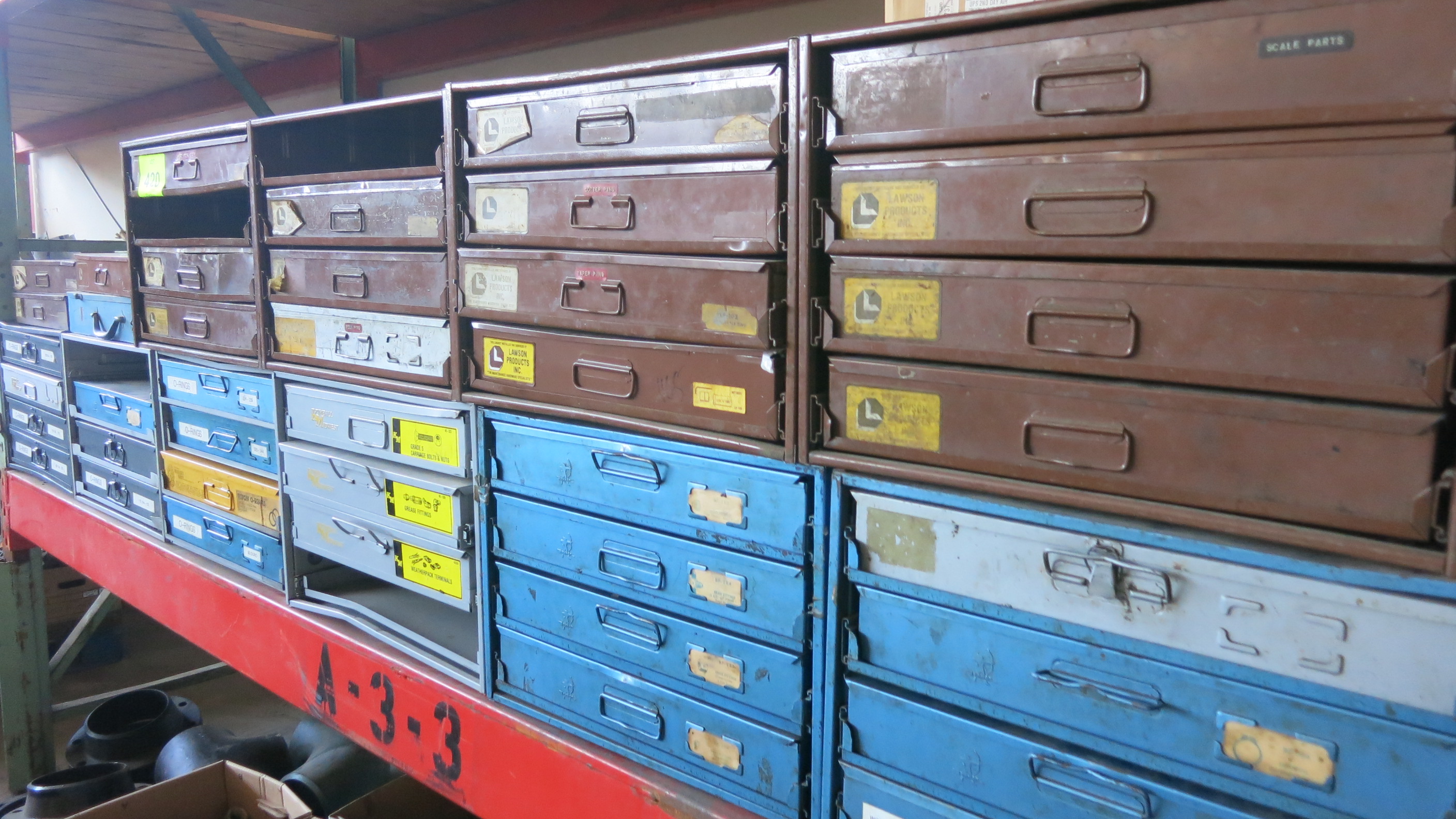 [Lot] Lawson/Kimball & Bowman 10metal parts 4drawers with