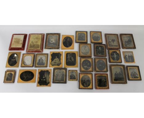 A COLLECTION OF VARIOUS AMBROTYPE PHOTOGRAPHS, etc. some A/F, approximately 30