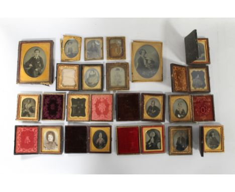 A COLLECTION OF AMBROTYPE PHOTOGRAPHS MANY IN CASES A/F