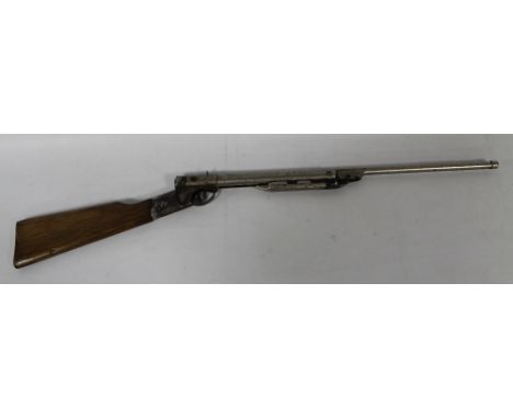 A VINTAGE 'HAENEL' AIR RIFLE, plated metal work and wood stock, Model XX .177, L 88 cm
