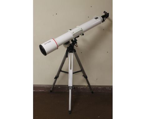 A BRESSER MESSIER AR 127L TELESCOPE, with Super 25 wide angle long eye relief eyepiece, duel axis motor drive mount and tripo