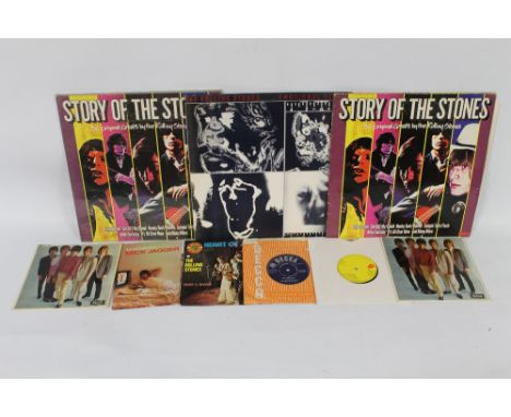 A COLLECTION OF ROLLING STONES RECORDS, including 'Not Fade Away', 'Heart of Stone', 'Five by Five', etc.