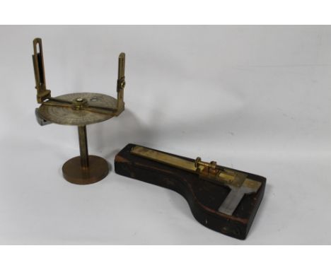 A "J. BRUCE & SONS, LIVERPOOL" PEDESTAL SIGHTING COMPASS, with silvered brass dial & brass stand & fittings. Dial D.16cm, tog