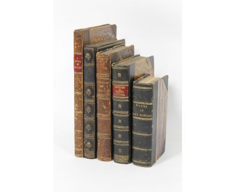 A SMALL COLLECTION OF 19TH CENTURY BOOKS to include 'The Works of Lady Mary Wortley Monagu:' 1825, 'Histoire de Napoleon et d