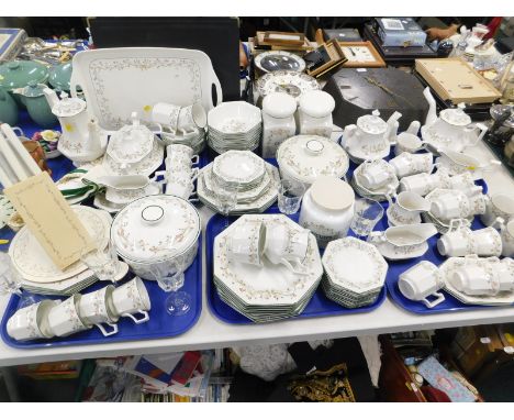 A Johnson Brothers comprehensive Eternal Beau part dinner service, to include tureen coffee pot, gravy boat on stand, tea jar