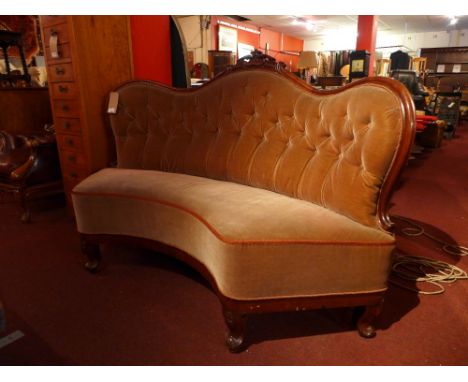 Corner sofa - 19th century French mahogany framed 165cm wide (approx)