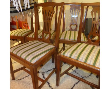 Dining chairs - set of eight Edwardian mahogany Chippendale style 