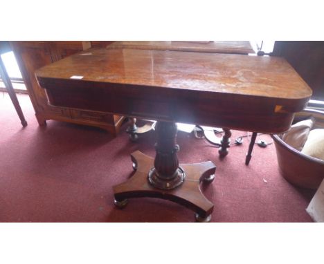 Card table, William IV Rosewood 92cm wide 