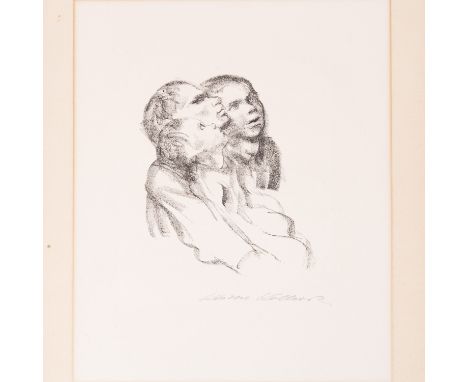 KOLLWITZ, KÄTHE (1867-1945), "Zuhörende", 1927, Lithographie/Velin, u.re. mit Bleistift von Hand signiert, HxB: Platte ca. 22