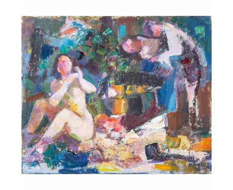 SCHOBER, PETER JAKOB (1897-1983), 'Badende', u. re. signiert `Schober´ und datiert `70´, Öl/ Leinwand, HxB: ca. 50x61 cm, Lei