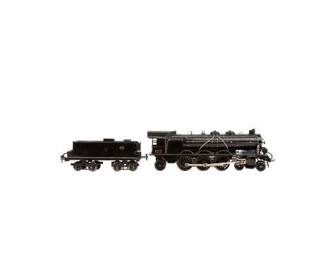 MÄRKLIN Schlepptenderlok 'H 64/13021 PLM', 1926-30, Spur 1, schwarze Dampflok mit Tender, Trieb- und Kuppelstangen, Galeriest