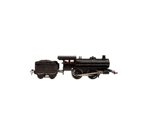 MÄRKLIN Uhrwerk-Dampflok 'E 1041', 1925-1930, Spur 1, schwarze Schlepptenderlok, BN 2588, vor- und rückwärtsfahrend durch Han