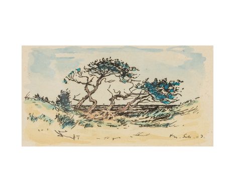 SCHULTZE-JASMER, THEODOR (1888-1975), "An der Ostsee", aquarellierte Lithographie/Papier, in der Platte monogrammiert, HxB: P