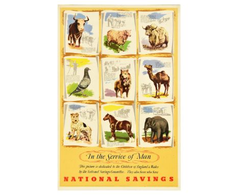 Original vintage propaganda poster National Savings In the Service of Man - This picture is dedicated to the Children of Engl