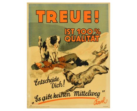 Original vintage German workplace poster issued by Parker-Holladay company in Berlin. Doval was a German equivalent of Bill J