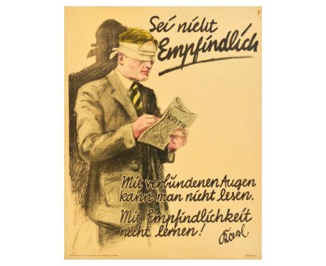 Original vintage German workplace poster issued by Parker-Holladay company in Berlin. Doval was a German equivalent of Bill J