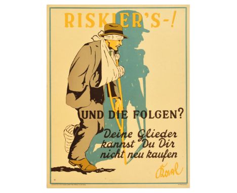 Original vintage German workplace poster issued by Parker-Holladay company in Berlin. Doval was a German equivalent of Bill J