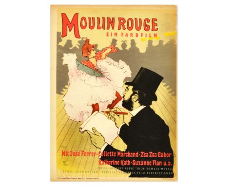 Original vintage film poster for the German release of the 1952 movie Moulin Rouge starring Jose Ferrer, Collette Marchand, Z