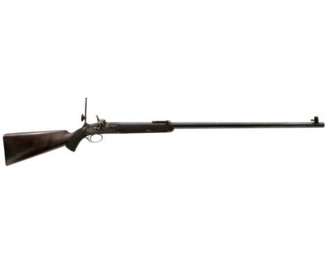 A WHITWORTH .451 PERCUSSION MATCH RIFLE, 35 7/8inch heavy recoloured barrel engraved with the Whitworth trademark, case colou