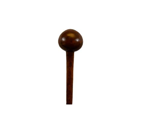 451-3 A 19TH CENTURY ZULU KNOBKERRIE OR TRIBAL CLUB, together with five various African tribal throwing or stabbing spears. (