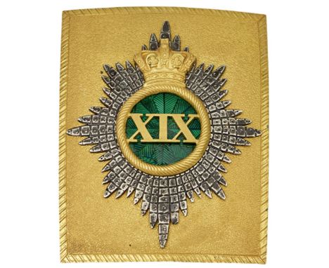 AN OFFICER'S SHOULDER BELT PLATE OF THE 19TH REGIMENT OF FOOT (THE 1ST YORKSHIRE NORTH RIDING), the stippled gilt plate with 