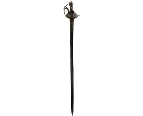 A COMPOSITE SPANISH BILBO, 80.5cm blade dated 1788 and stamped with a crown over R, regulation half basket hilt, tubular grip