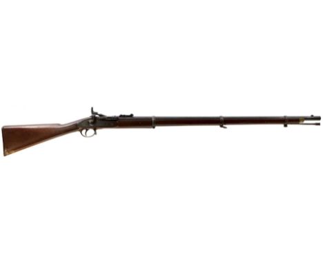 A .577 OBSOLETE CALIBRE THREE-BAND SNIDER ENFIELD VOLUNTEER RIFLE BY FLETCHER, 39inch barrel and breech fitted with ramp and 