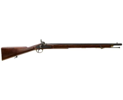 A .750 CALIBRE PERCUSSION ARTILLERY SERVICE CARBINE, 30inch sighted barrel, border engraved lock stamped TOWER over 1866 and 