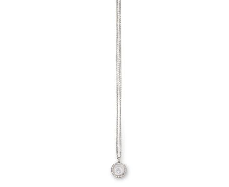 A 'HAPPY SPIRIT' DIAMOND PENDANT NECKLACE, BY CHOPARDThe annular pendant, set with round brilliant-cut diamonds, with a glaze