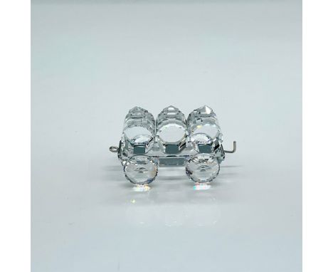 Clear crystal train car with three barrel containers. Part of the When we were Young collection. Swarovski mark. This item ha